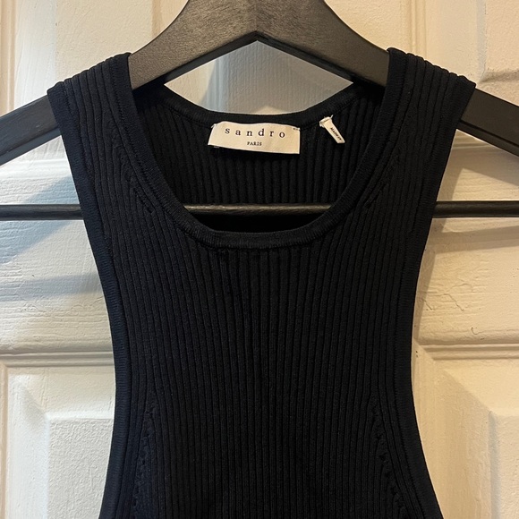 Sandro Black Ribbed Tank Top - Picture 2 of 5